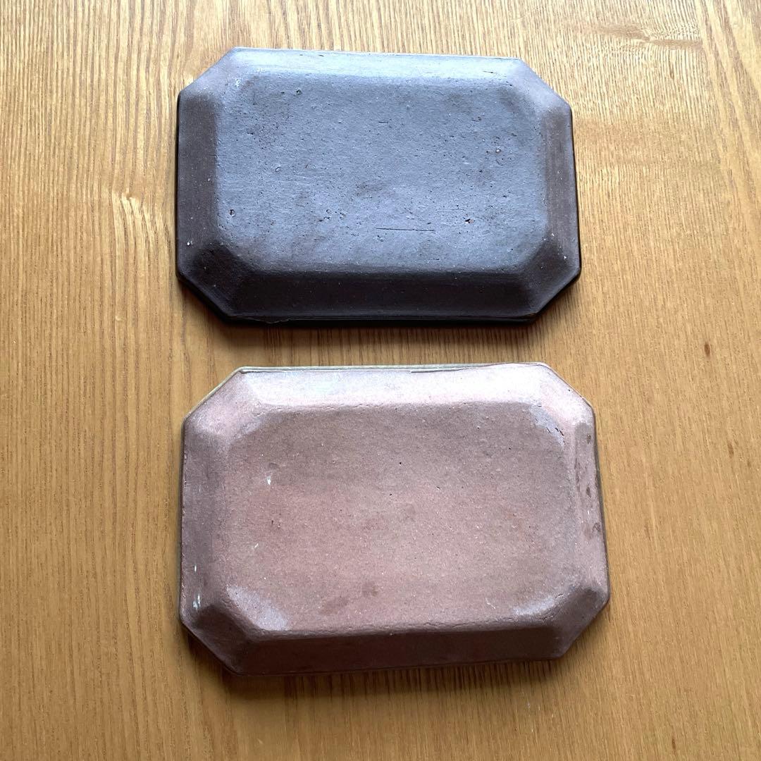 松原竜馬　すみ切り皿　スリップウェア　器