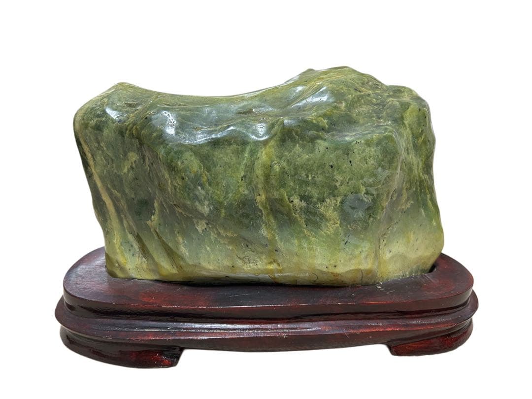 翡翠 天然ネフライト 鑑別保証書付 置き物 天然石 鑑賞石 置物 飾石