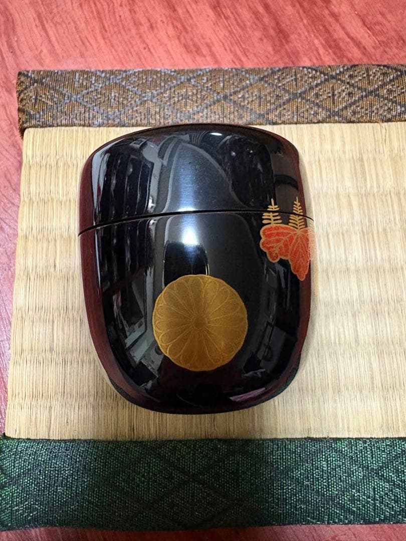 茶道具　棗　中村宗悦 作　高台寺蒔絵中棗　木製・本漆こ塗・切合口　茶筅