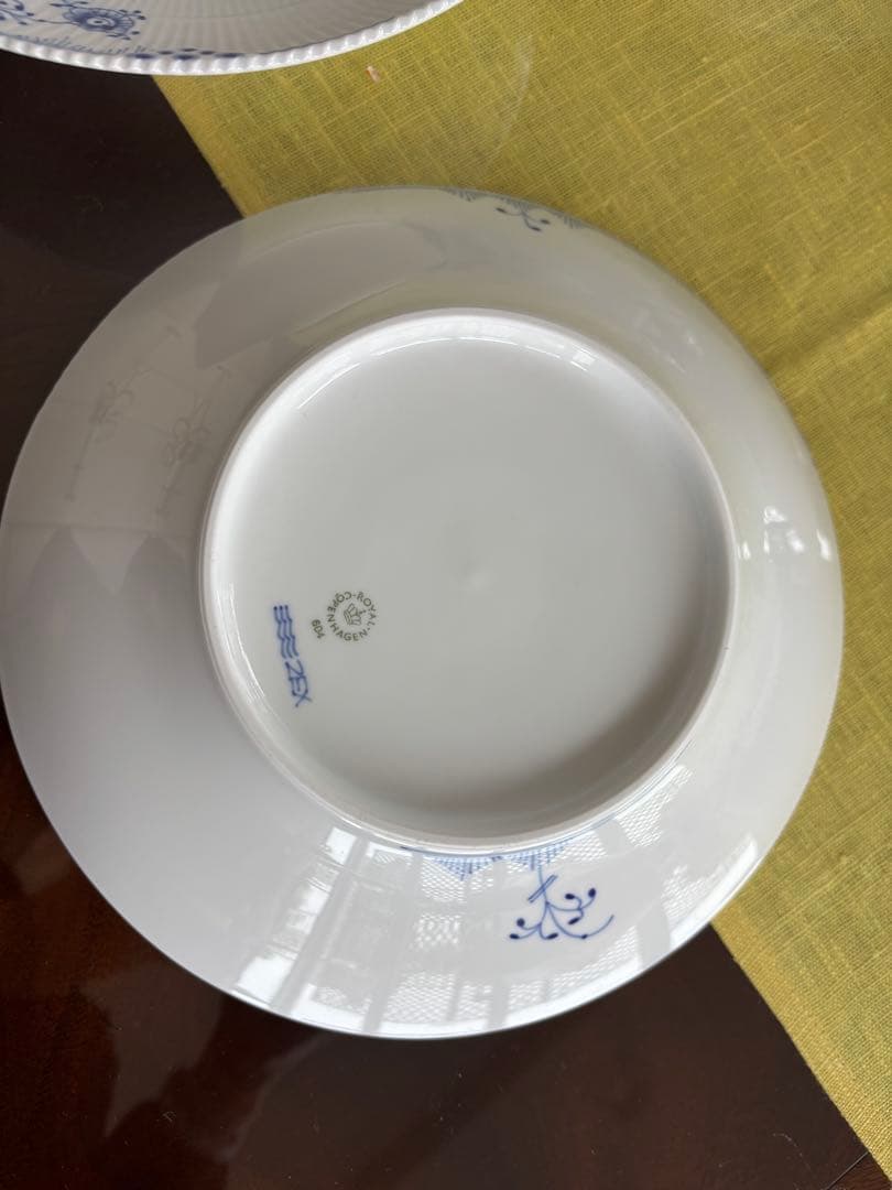 青い花柄 ボウル 4個セット 約25cm