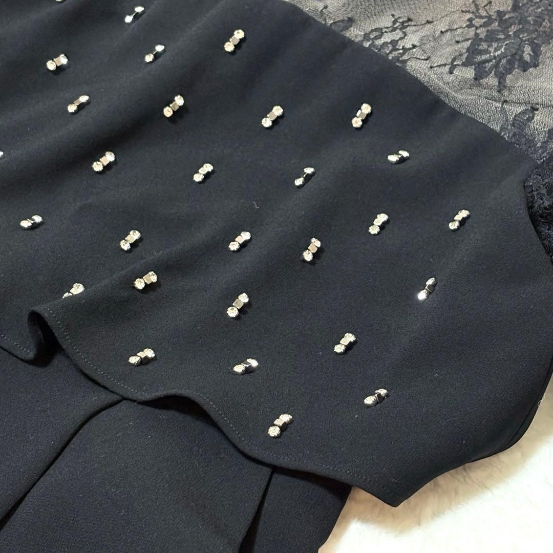 美品◆Diagramダイアグラム　刺繍ワイドサロペット　ブラック　オールインワン