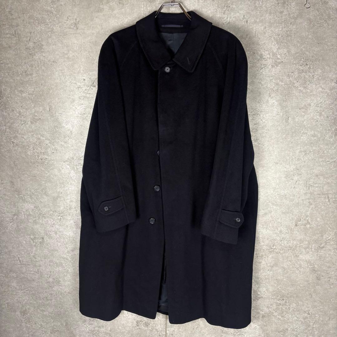 バーバリー　カシミヤ 100% BURBERRY バルカラー　コート　52 紺色