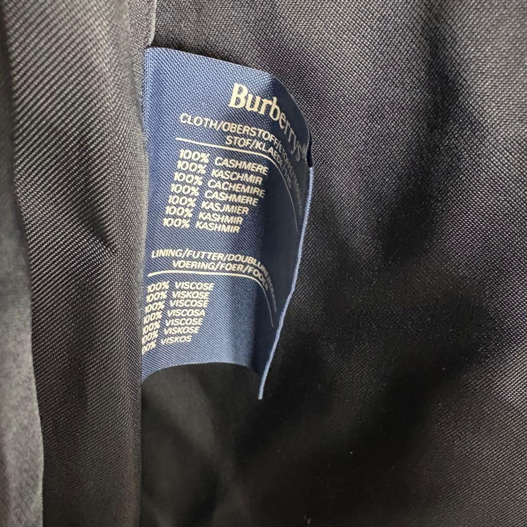 バーバリー　カシミヤ 100% BURBERRY バルカラー　コート　52 紺色