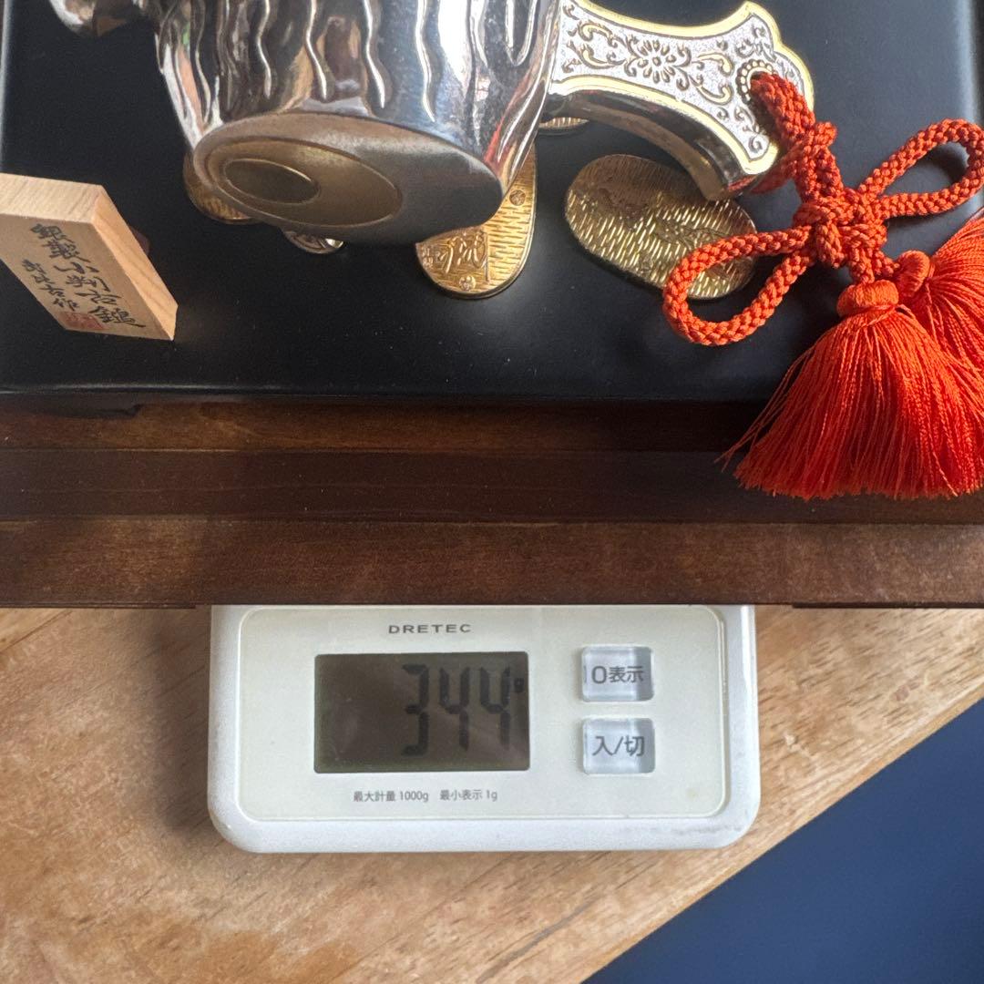 武比古作 銀製置物 銀製小判古槌 縁起物 福運招来 商売繁盛