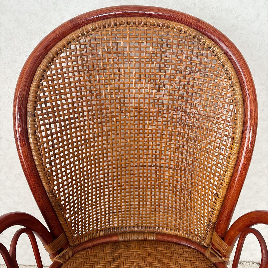 極上】ラタン アームチェア 一人掛け ダイニングチェア