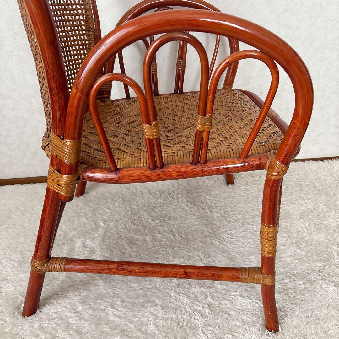 極上】ラタン アームチェア 一人掛け ダイニングチェア