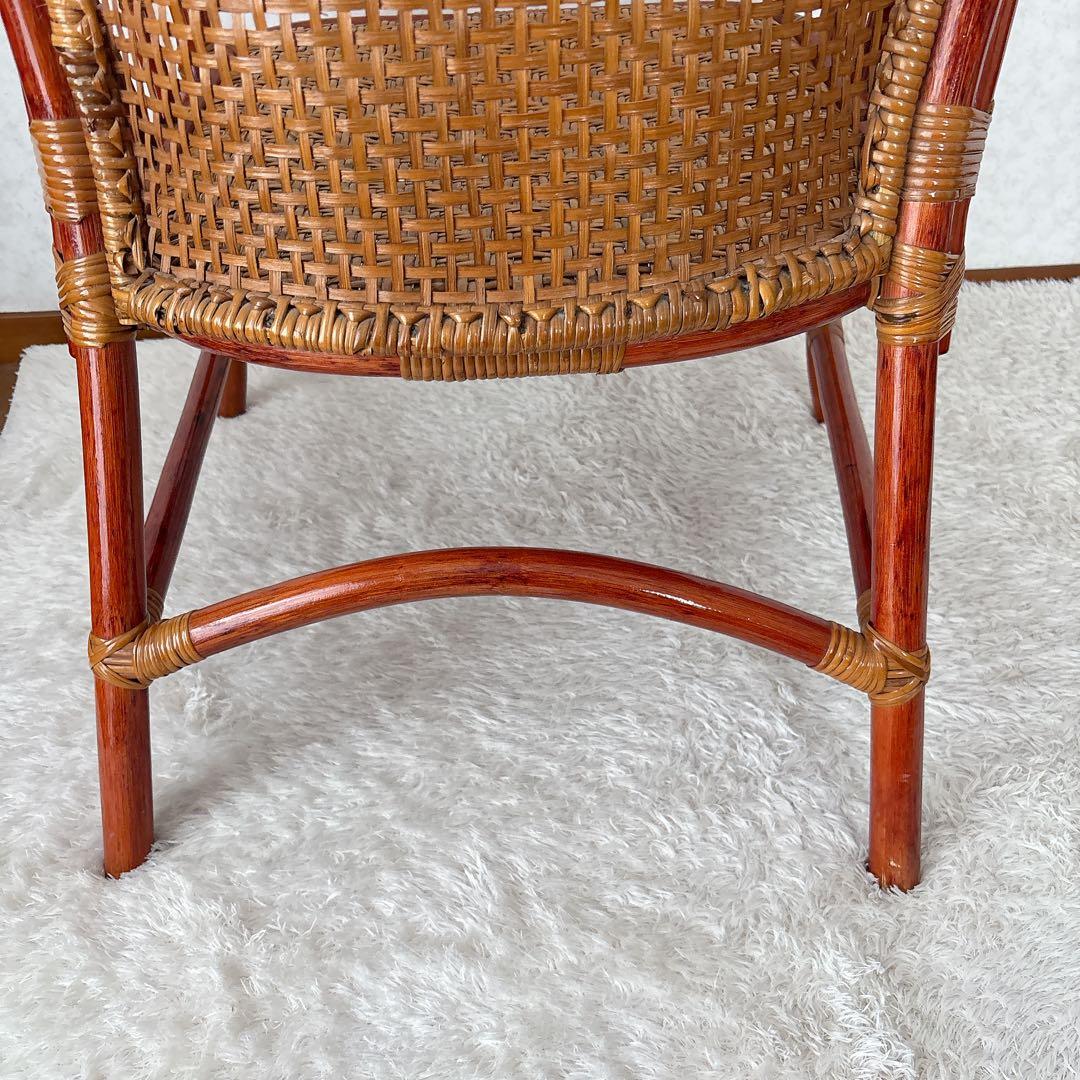 極上】ラタン アームチェア 一人掛け ダイニングチェア