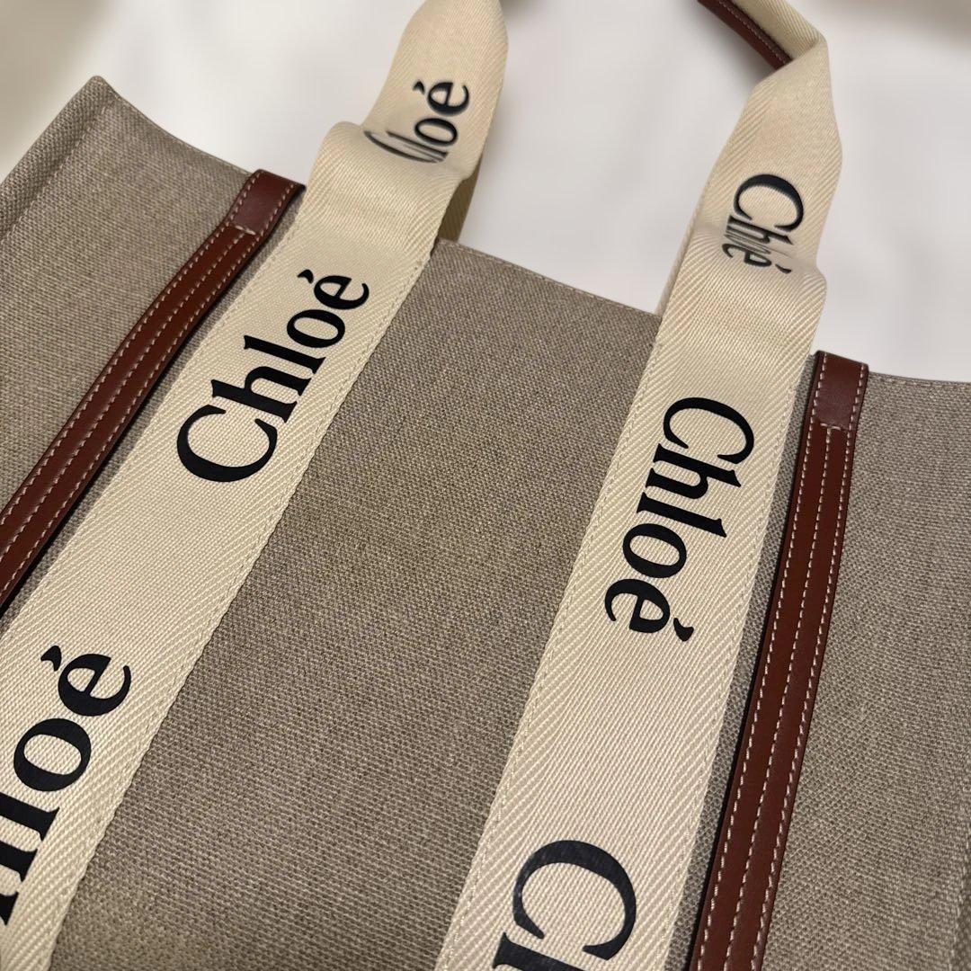 Chloe トートバッグ WOODY ブラウン CHC22AS383I2690U