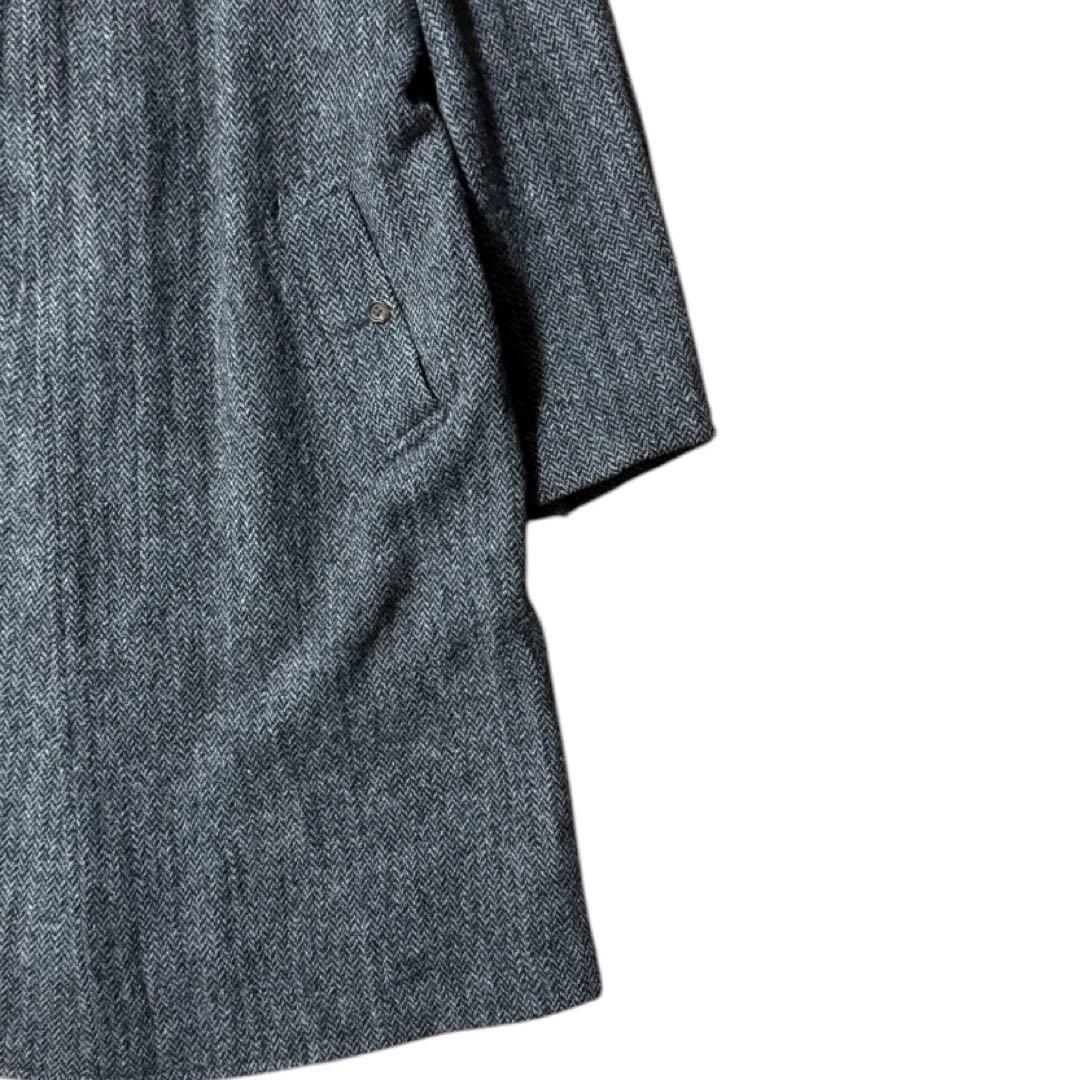 J.PRESS HARRIS TWEED ウール ステンカラーコート グレー