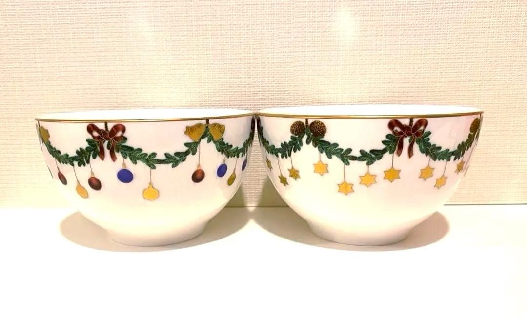 新品 ロイヤルコペンハーゲン スターフルーテッドクリスマス ボウル ペア セット
