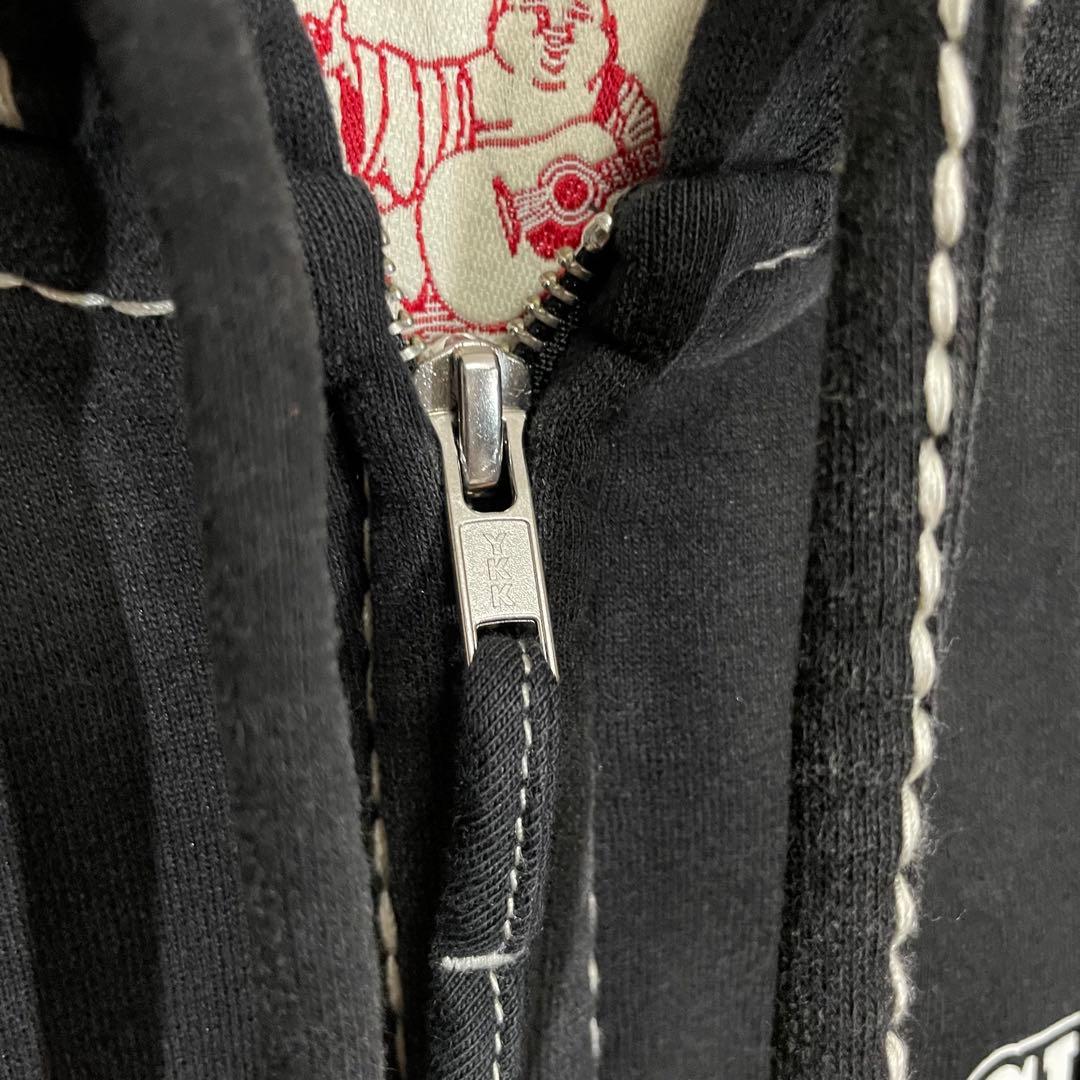 【最高コラボ】シュプリーム　両面ラインストーンロゴ　ジップパーカー　XL