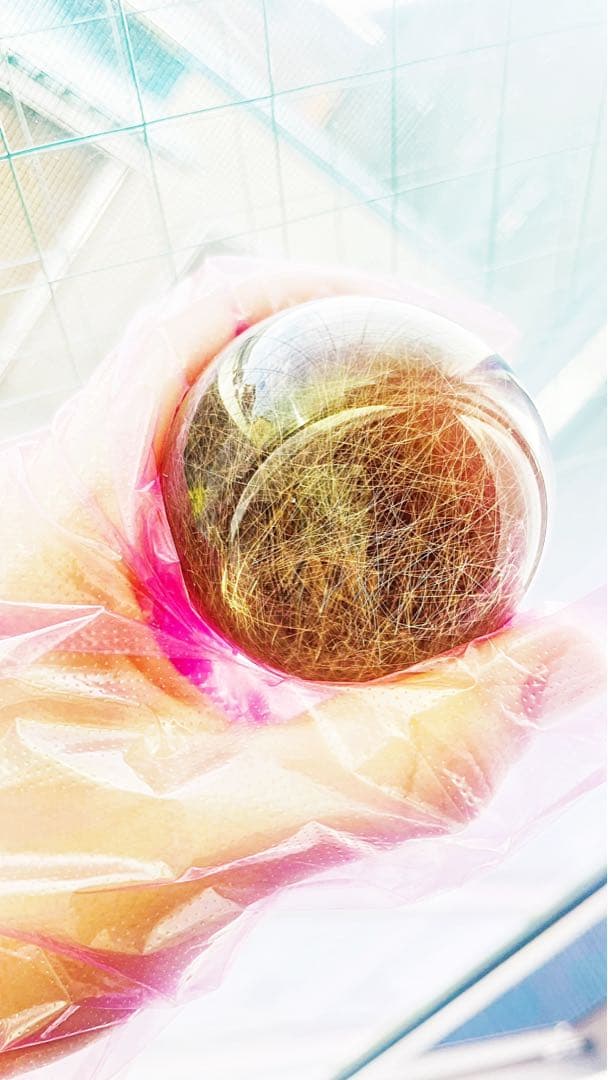 50mm ルチルクォーツ 天然石 パワーストーン 厄除け ルチル水晶 ルチル丸玉