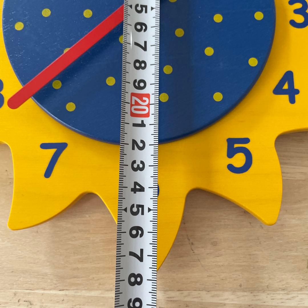 HABA ハバ 時計 木製 ドイツ製 知育 掛時計 黄色 青 赤 知育玩具 美品