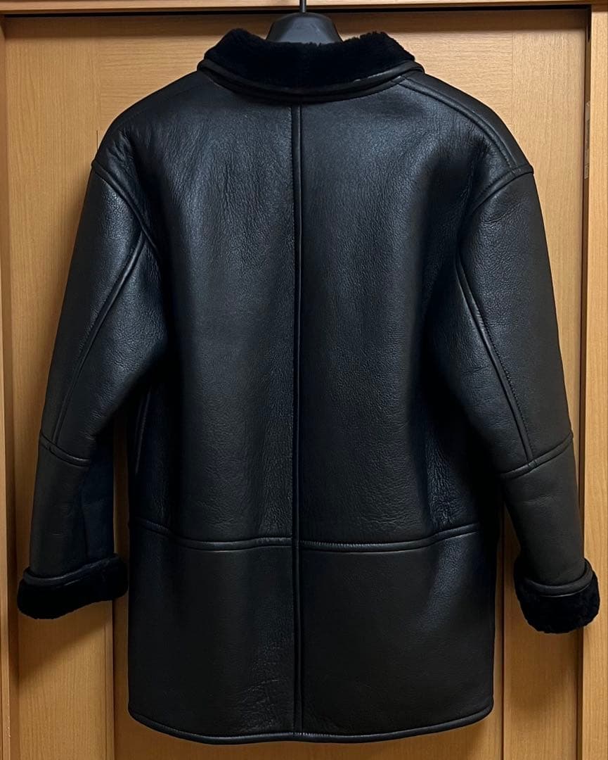 【日本製】リアルムートンコート　ハーフ丈 美品