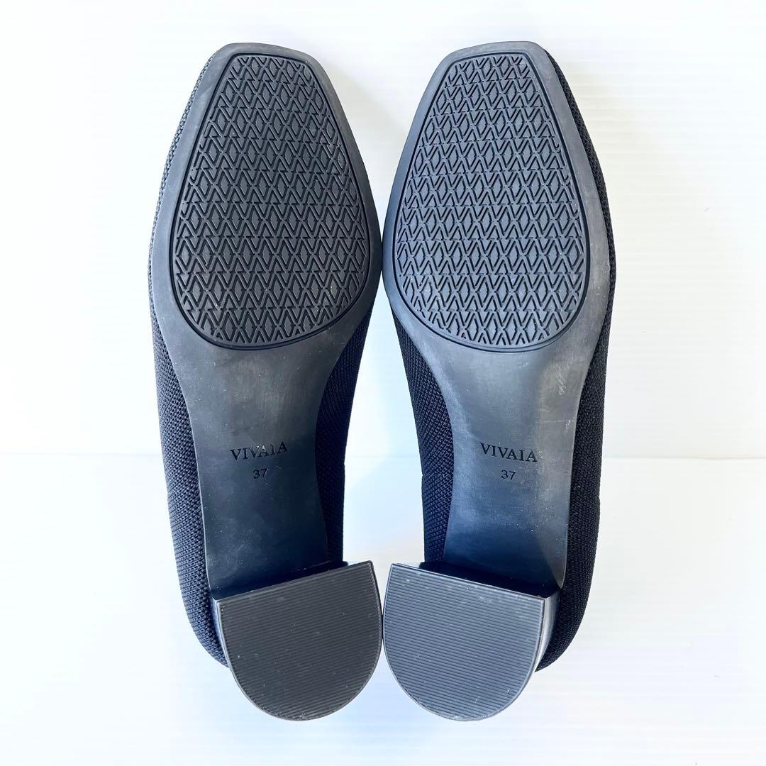 美品✨ VIVAIA ビバイア スクエアトゥ ヒール パンプス 黒 23.5