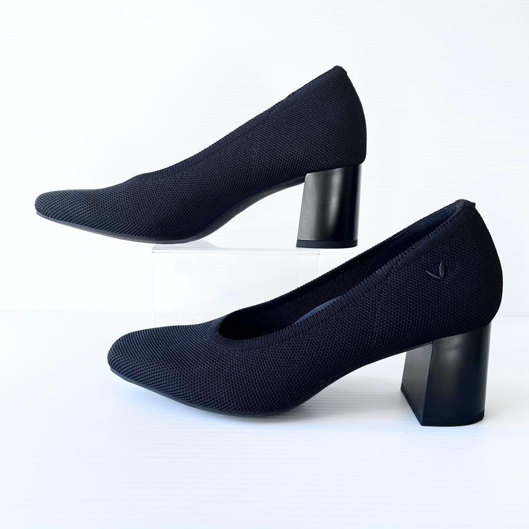 美品✨ VIVAIA ビバイア スクエアトゥ ヒール パンプス 黒 23.5