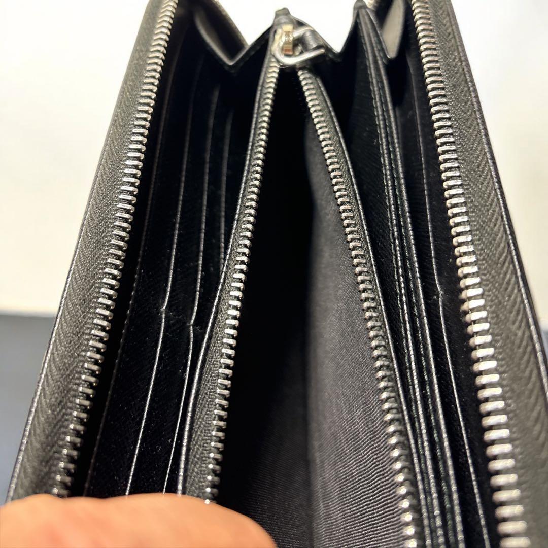 【美品】男女兼用 PRADA ナイロン長財布 ブラック