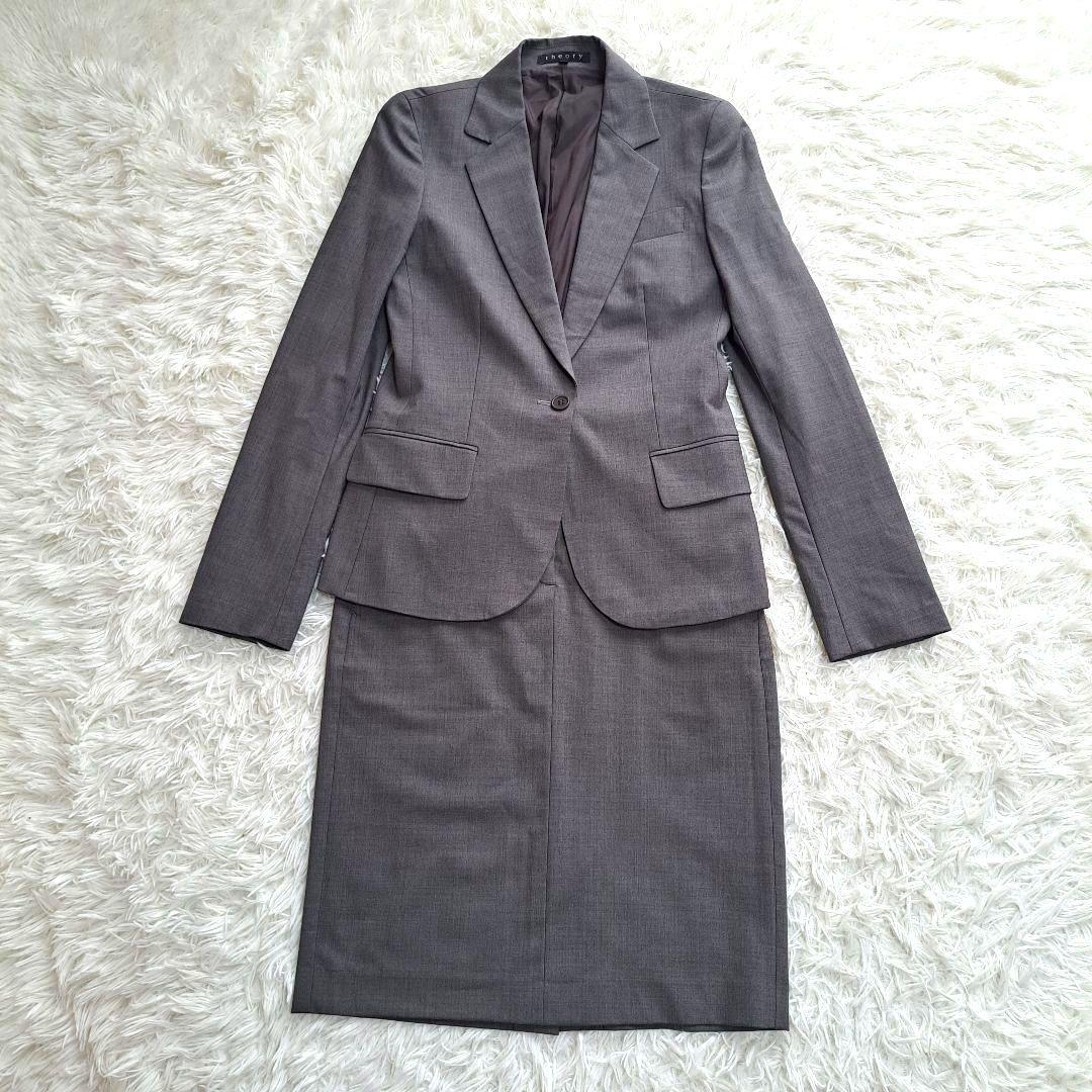 【美品】【Theory】３ピース　パンツスカート　セットアップ　スーツ　グレー