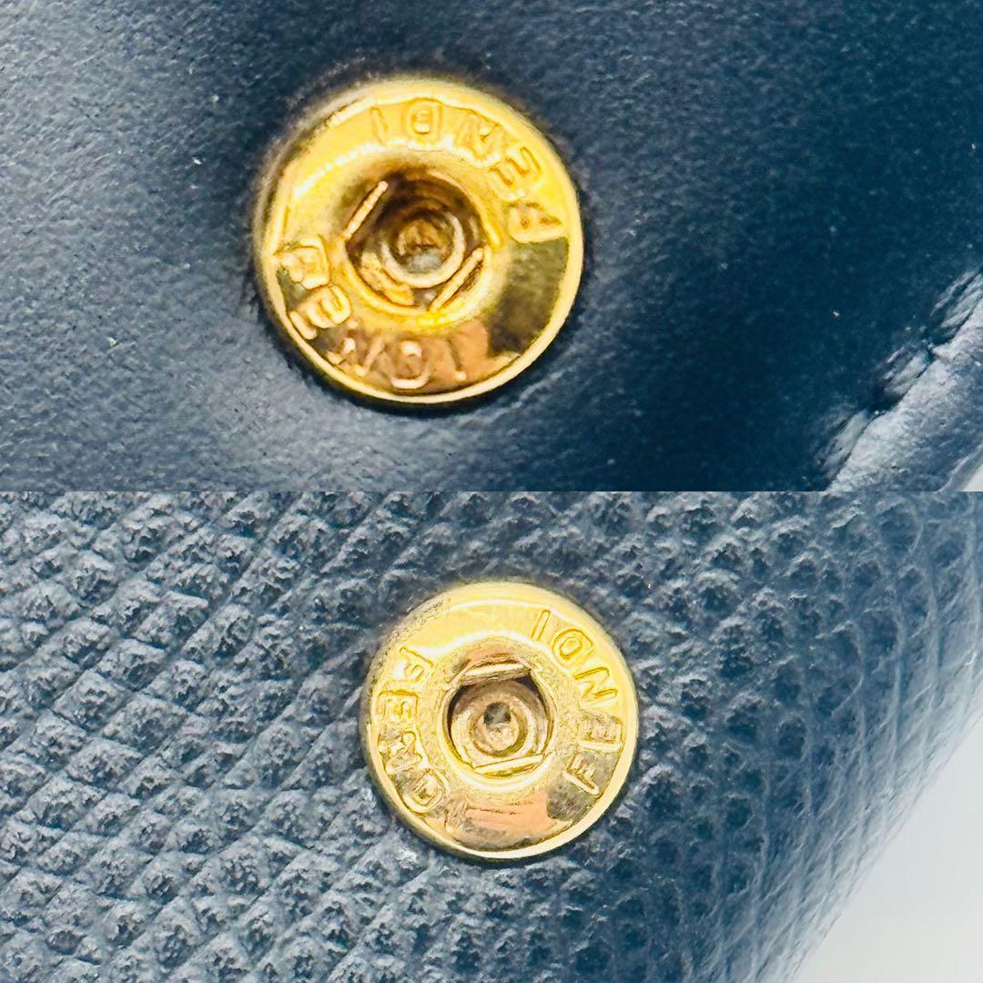 希少✨フェンディ 三つ折り財布 FF ダイヤモンドロゴ ブラック レザー