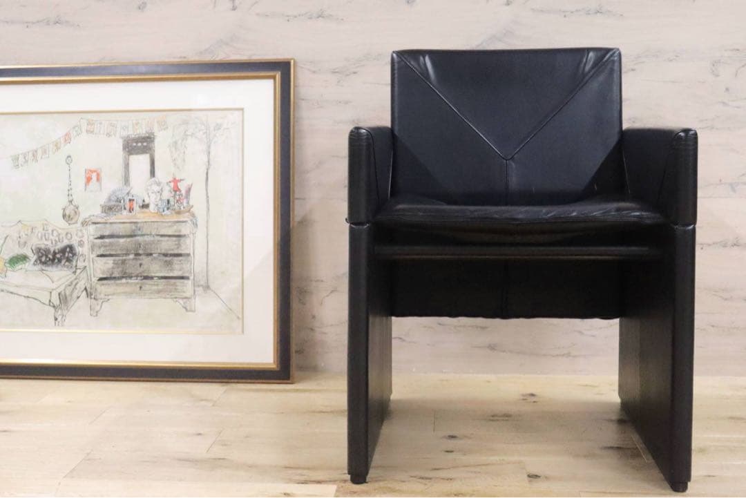 GMGK341B○Artfort / アーティフォート イージーチェア 黒 本革