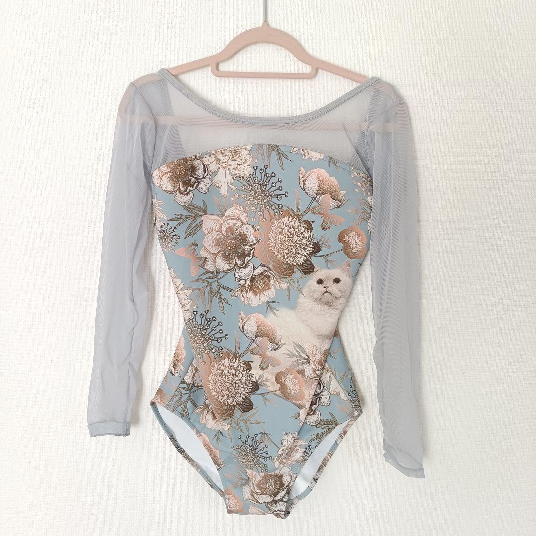 unoa ウノアPoppied garden Blue 10分袖レオタード　ML