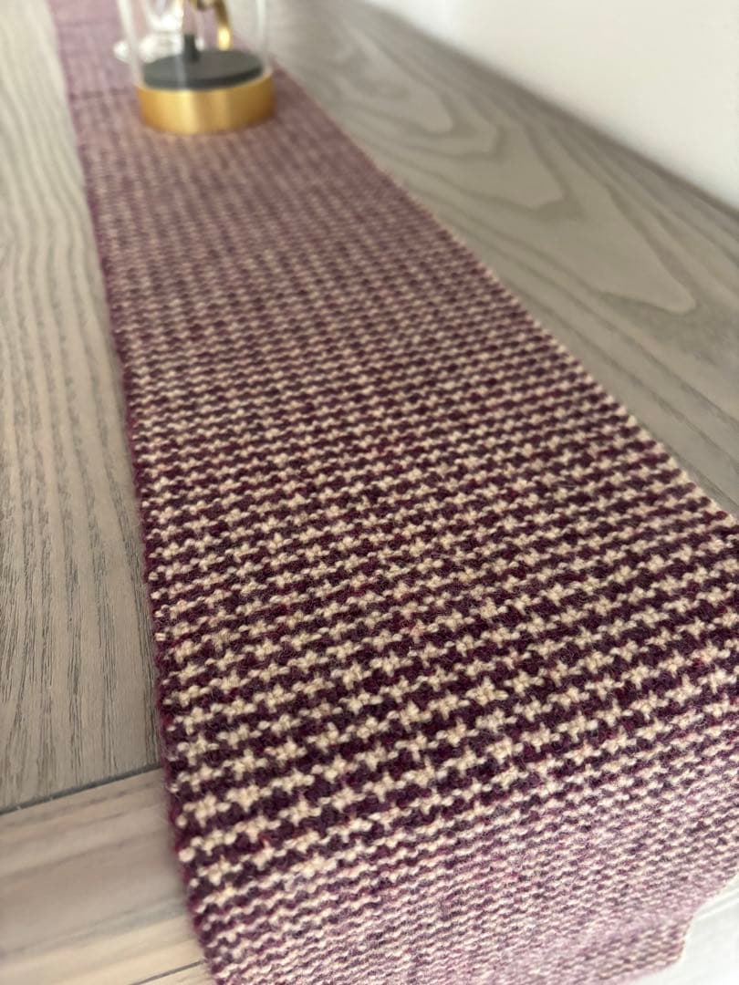 トントン手織りディスプレイマット　千鳥格子ロング