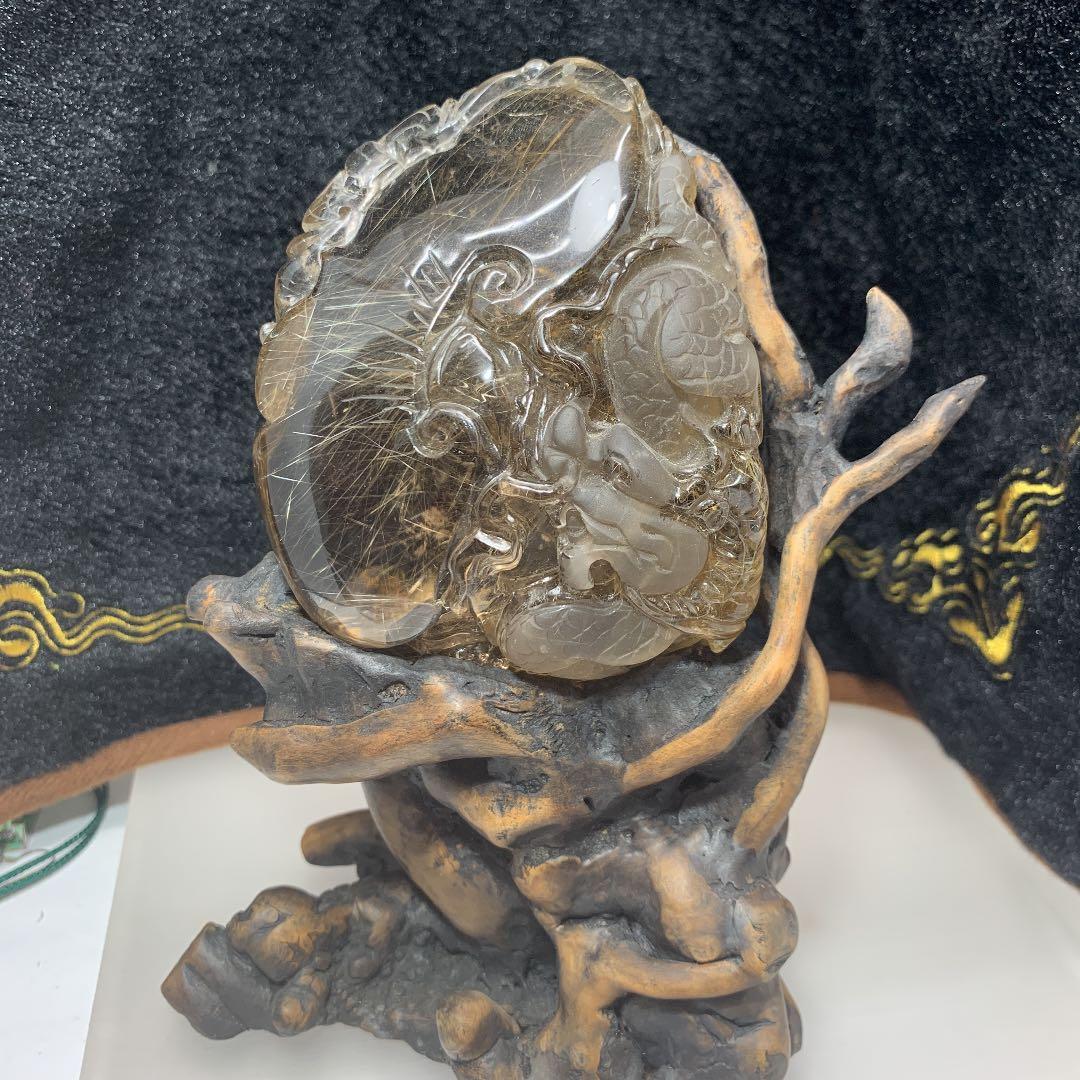 ゴールドルチル龍神様置物　高級感 お洒落　贈答品 幸福 金運 財運アップ！