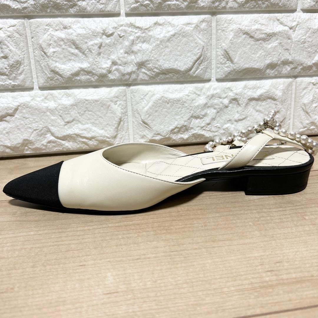 CHANEL シャネル パールスリングバック パンプス サイズ39C