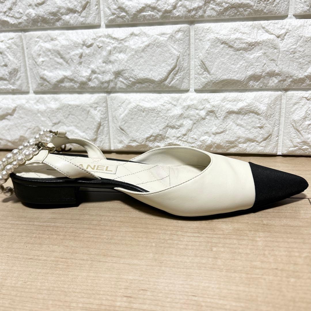 CHANEL シャネル パールスリングバック パンプス サイズ39C