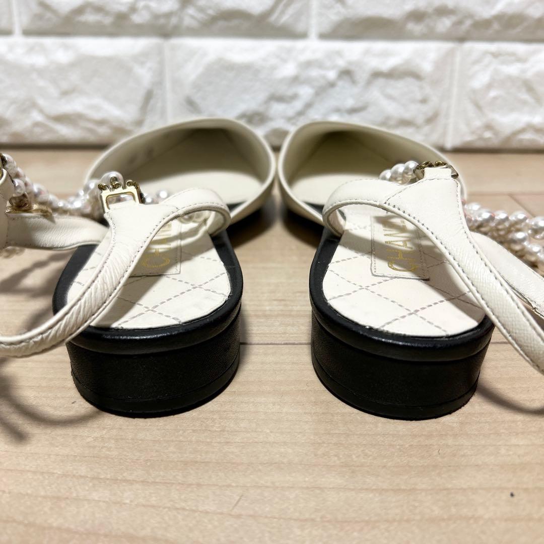 CHANEL シャネル パールスリングバック パンプス サイズ39C