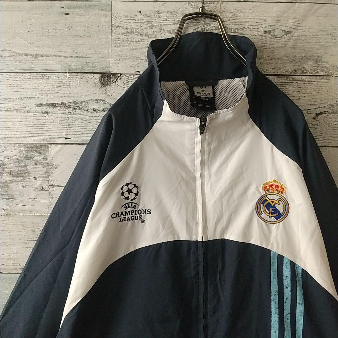希少☆アディダス レアルマドリード 刺繍 CL仕様 ナイロンジャケット XO
