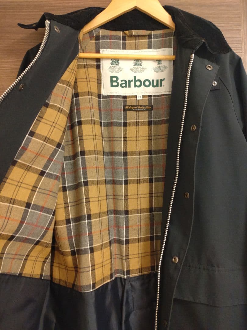 Barbour BURGHLEY バブアーバーレイ　ネイビー ノンワックス