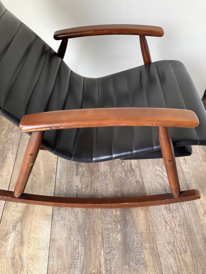 ミッドセンチュリー　ヴィンテージ 松田家具 ロッキングチェア　フットレスト付き