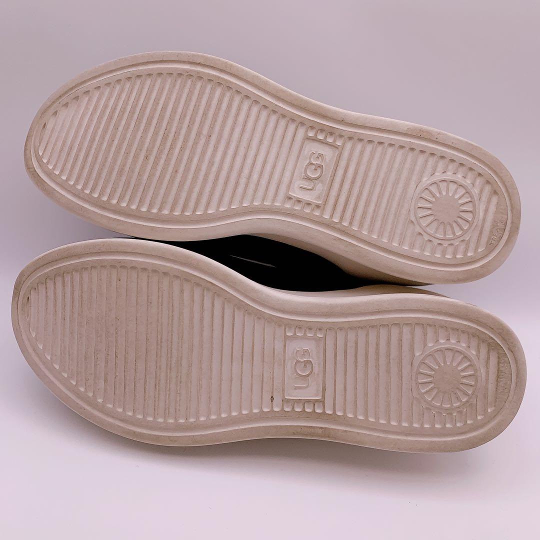 【極美品】UGG アグ リブ スニーカー レザー 厚底 ブラック 23cm