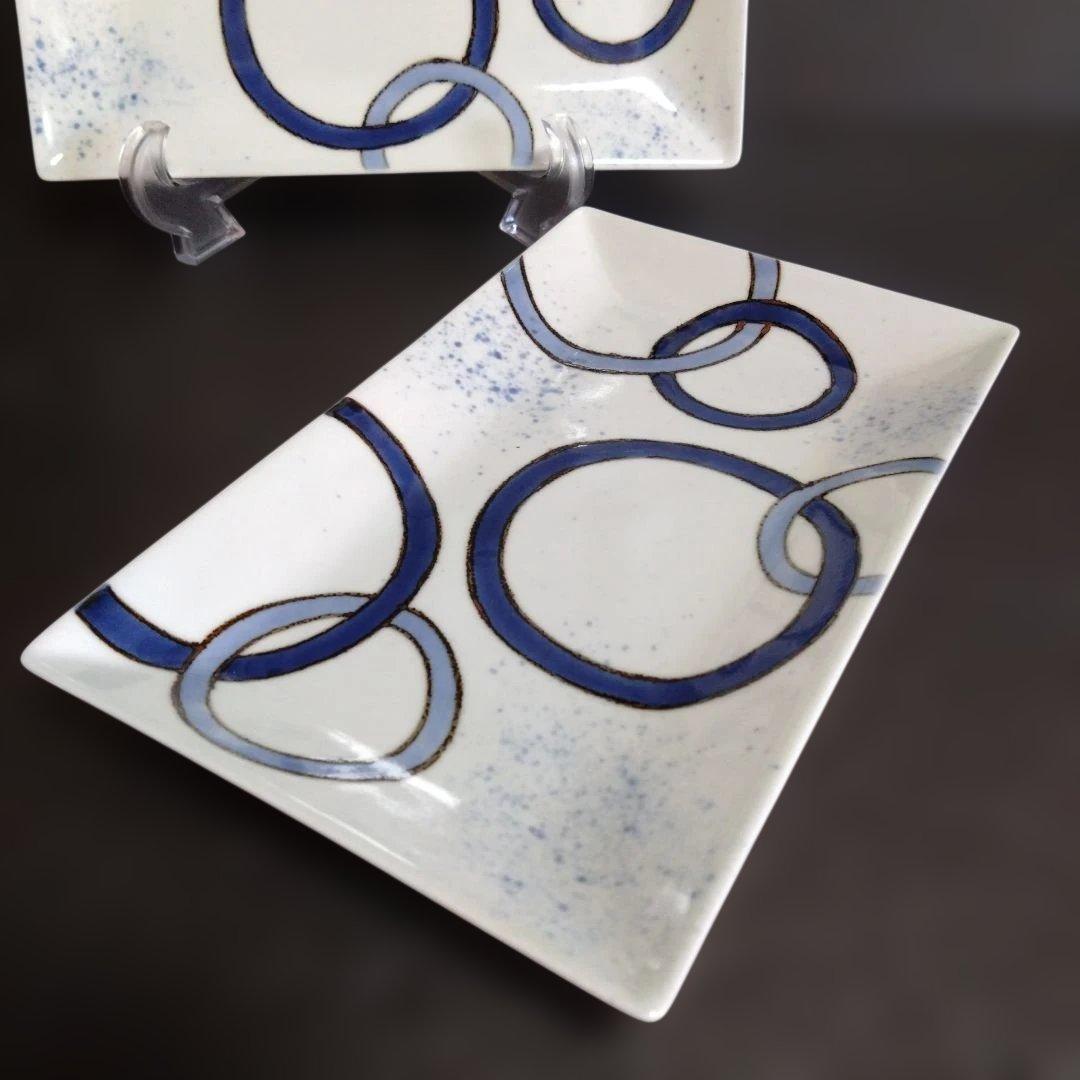 新品 有田焼 そうた窯 長角皿2枚　懐石料理　料亭　おもてなし