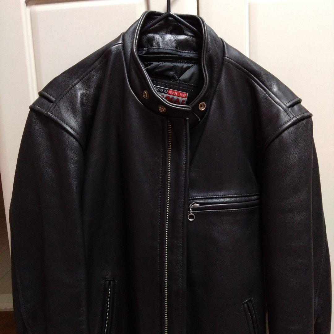 NANKAI ブラック レザー シングルライダース LL