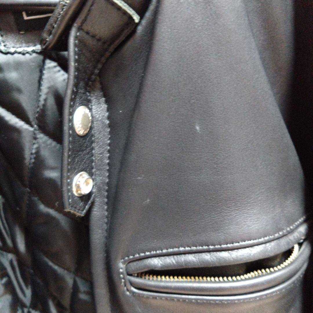 NANKAI ブラック レザー シングルライダース LL