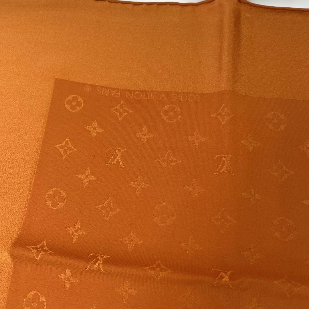 【未使用品】Louis Vuitton ルイヴィトン オレンジ シルクスカーフ