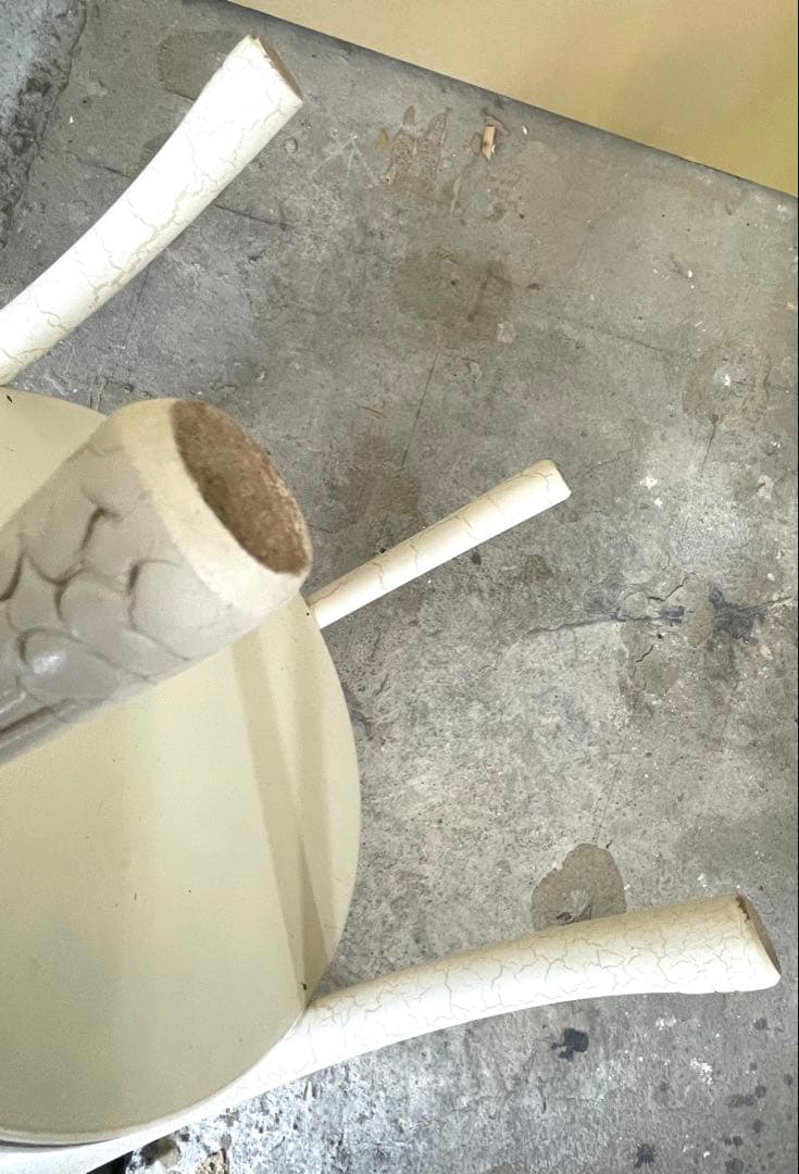 アンティーク風 サイドテーブル 電話台 円形 飾り台 シャビーシック