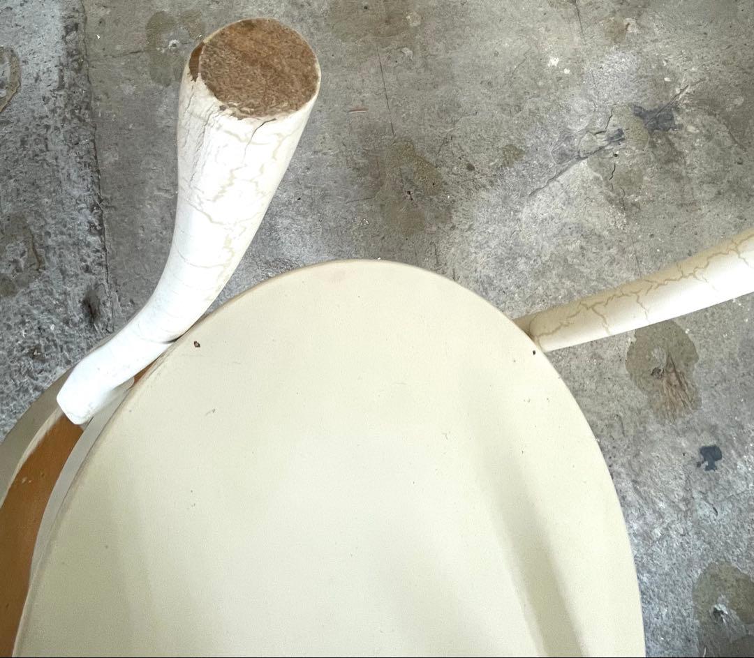 アンティーク風 サイドテーブル 電話台 円形 飾り台 シャビーシック