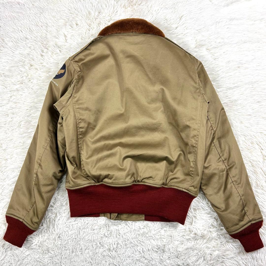 極美品 バズリクソンズ B-10 38 M 希少赤リブ アルパカ 東洋 復刻 緑