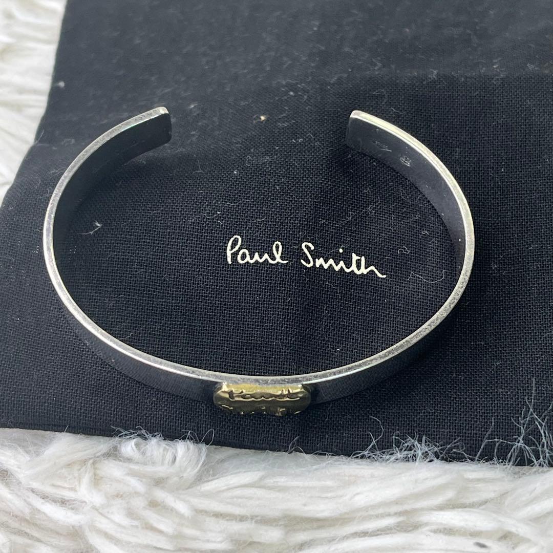 美品✨ Paul Smith メンズ ロゴプレート　クラフトマンシルバーバングル