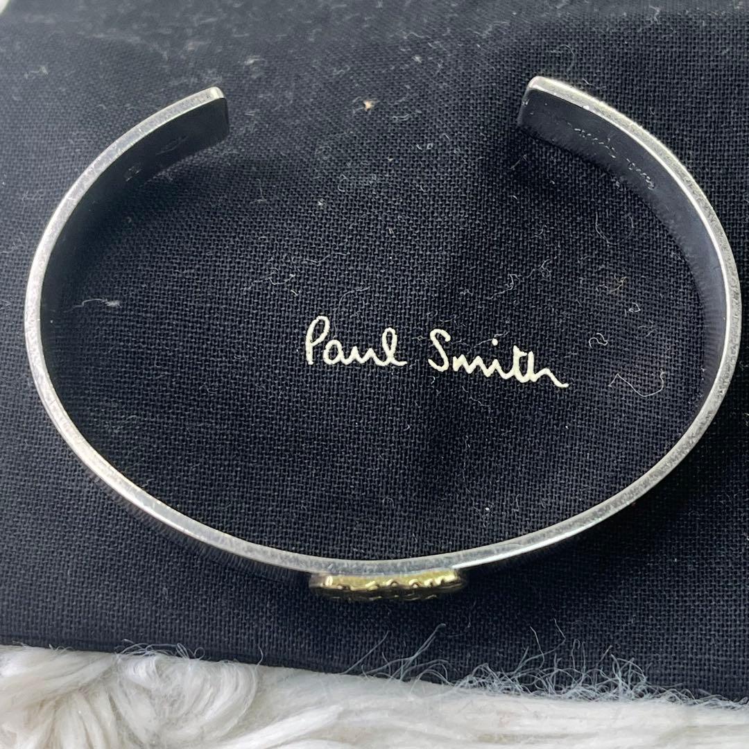 美品✨ Paul Smith メンズ ロゴプレート　クラフトマンシルバーバングル