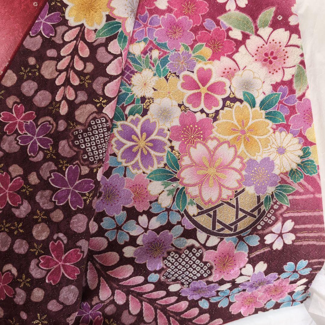 ★19日まで最終出品★美品成人式振り袖赤色 花柄 絹長襦袢付き