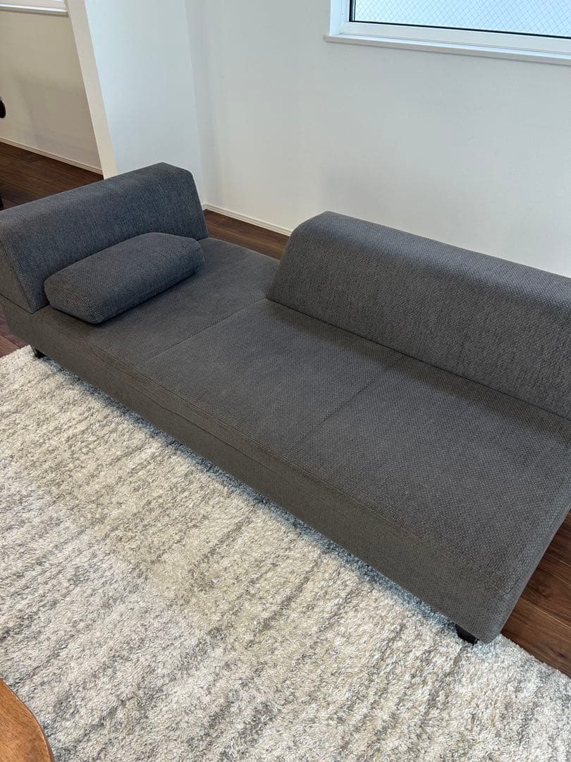 送料込みフランネルソファ　PIVO 3人掛け　クッション付　ファブリックソファ