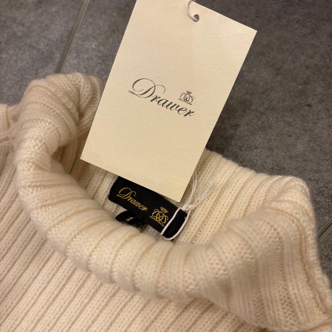 タグ付き ♢ drawer ドゥロワー　ニットワンピース　膝下丈 ◎ カシミア混
