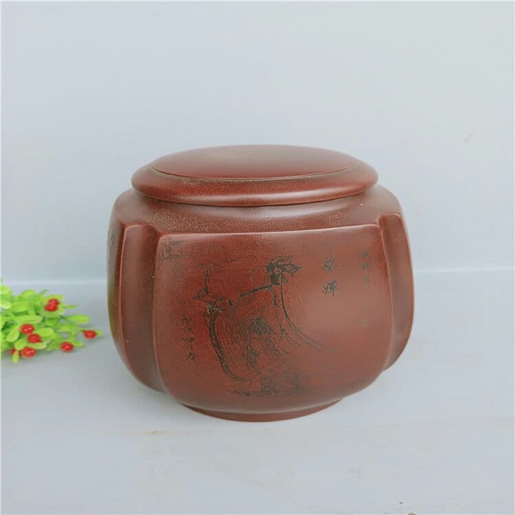 正統宜興紫砂（四大美女）の手作り茶缶