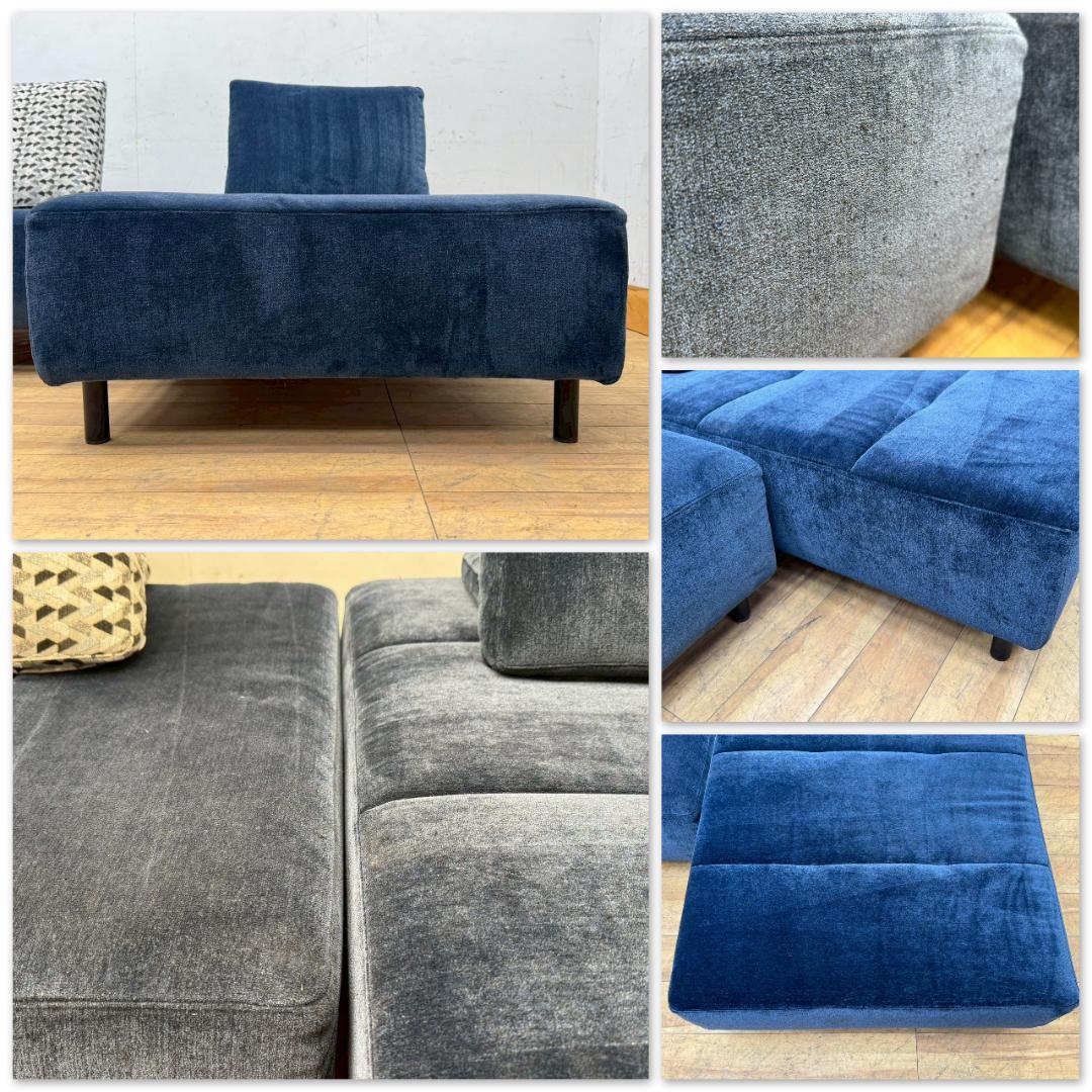 T1560☆展示品☆リビングハウス　ネッソ　カウチソファ　アームレス　クッション