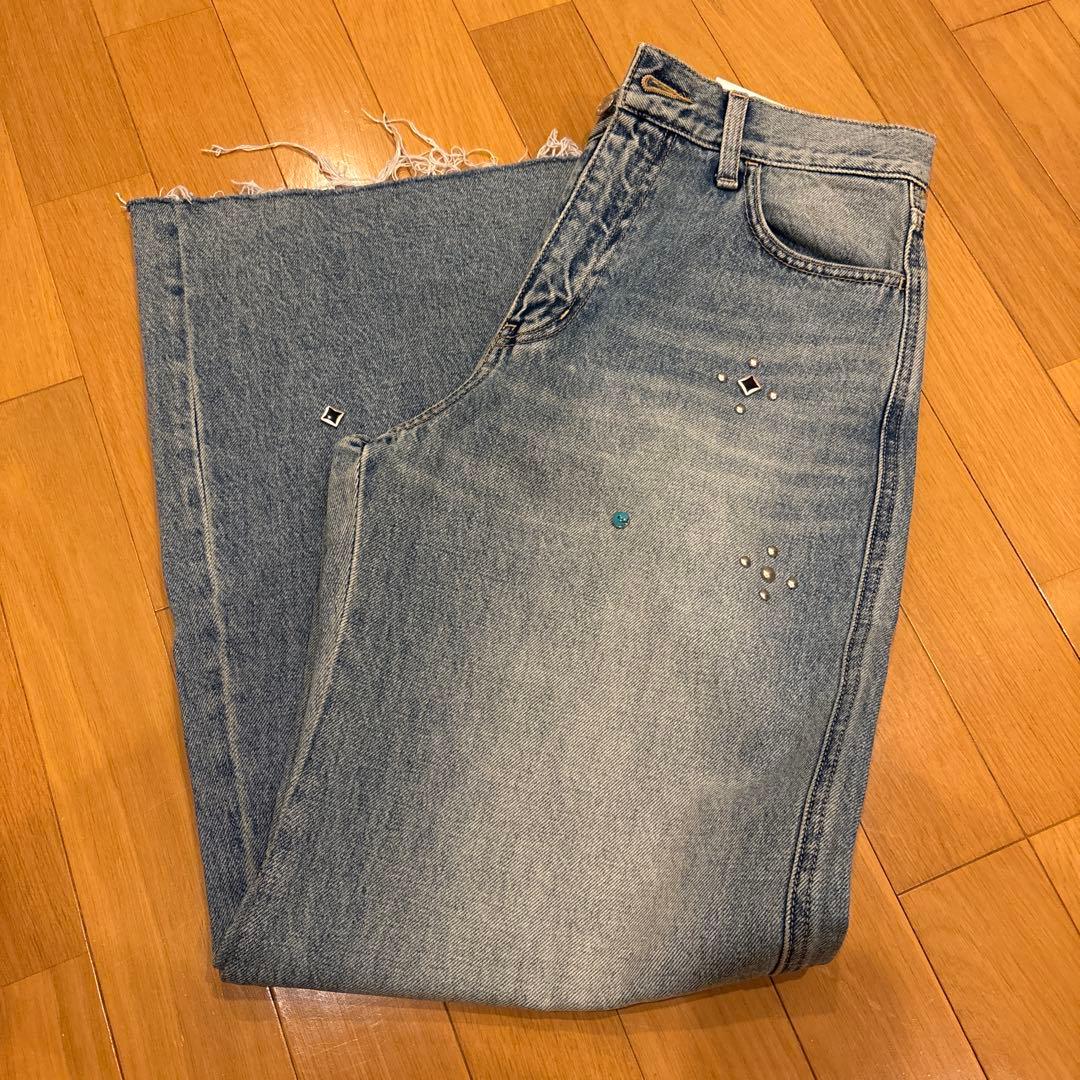 【SLY】デニム　スタッズシームデザイン　ブルー