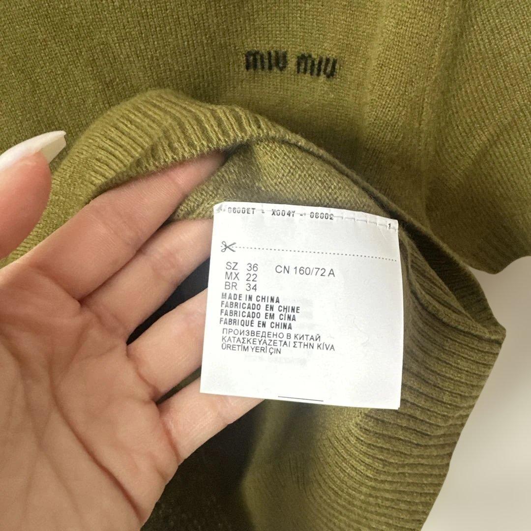 miu miu 半袖ニットセーター 36 オリーブ